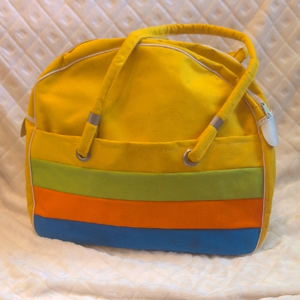 Rare Vintage GROOVY Tote Beach Bag Handbag